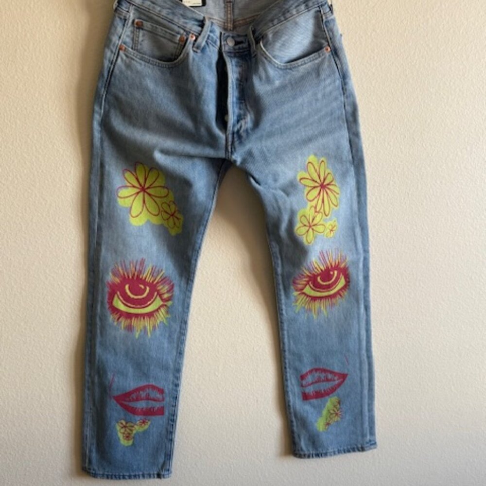 NWT Levis Premium 501 Mens Original Fit Jeans 32x30crazy Leg Love